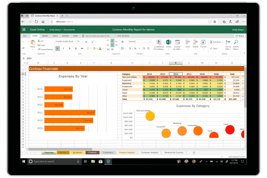 Gif showing the new Mentions UI in Excel.