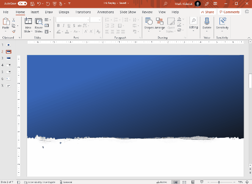 Demonstration of the Ink Replay and Rewind functions in PowerPoint
