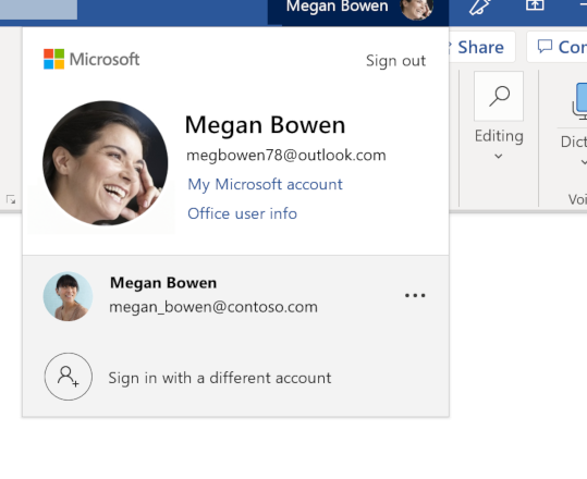 A screenshot of someone's image from outlook.