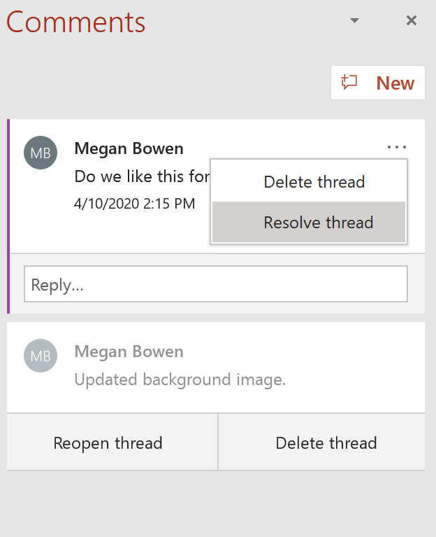 Comments in PowerPoint