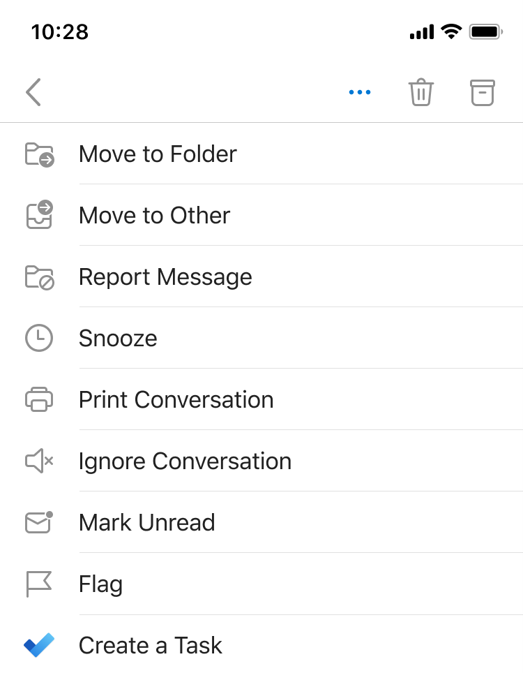Create tasks from email