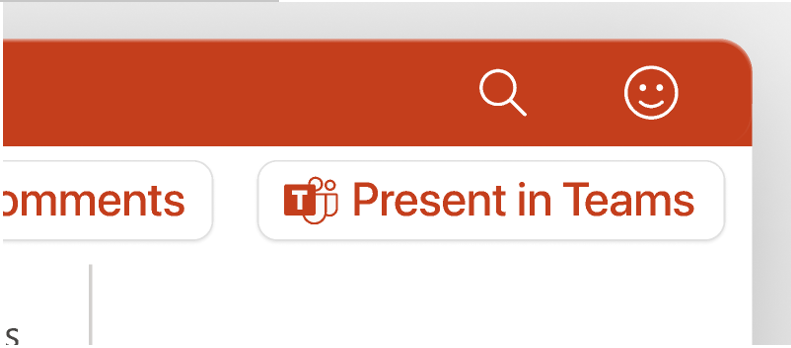 Present in Teams button in PowerPoint
