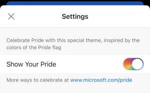 Celebrate Pride with Mobile device setting to Show Your Pride in Microsoft Office