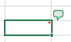 Screenshot showing what the On-Object UI previously looked like when a note showed up in Excel for the web.