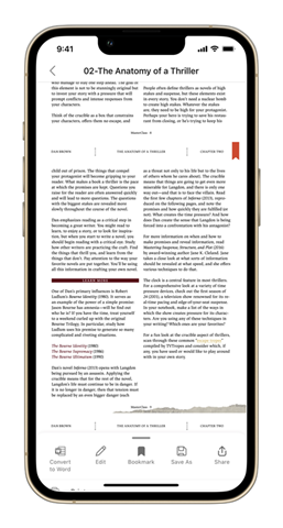 Screenshot showing bookmark in a PDF on an iOS device.