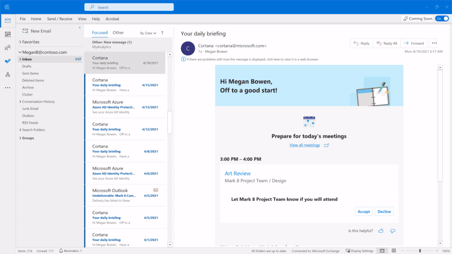 We've changed how you access Email, Calendar, Tasks, and other main functions in Outlook.