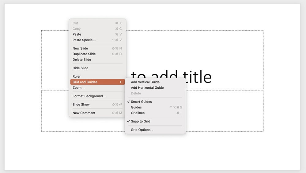 How to line up objects to gridlines on a slide in PowerPoint for Mac.