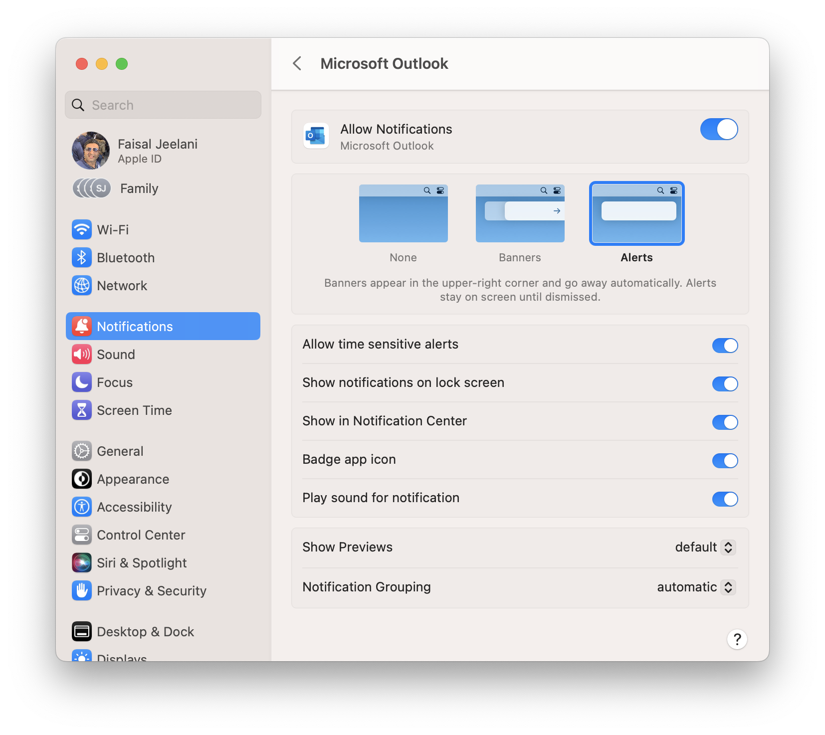 macOS Settings dialog box