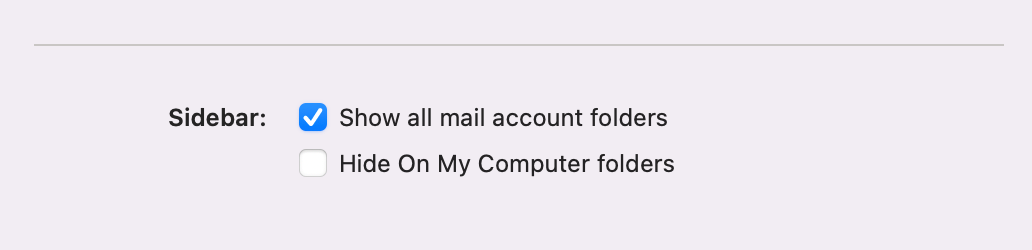Hide On My Computer folders check box under Preferences
