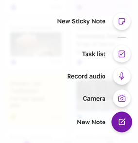 New Home tab in OneNote for iPhone