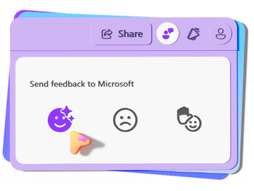 Send feedback to Microsoft dialog box