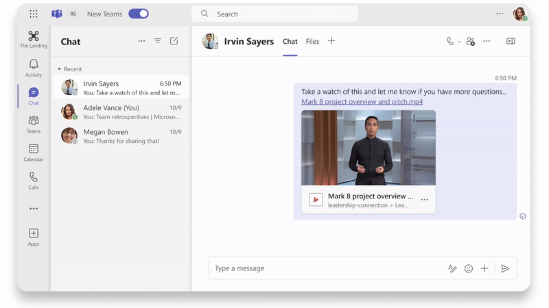 Animation of adding video content in docs, chats, and emails