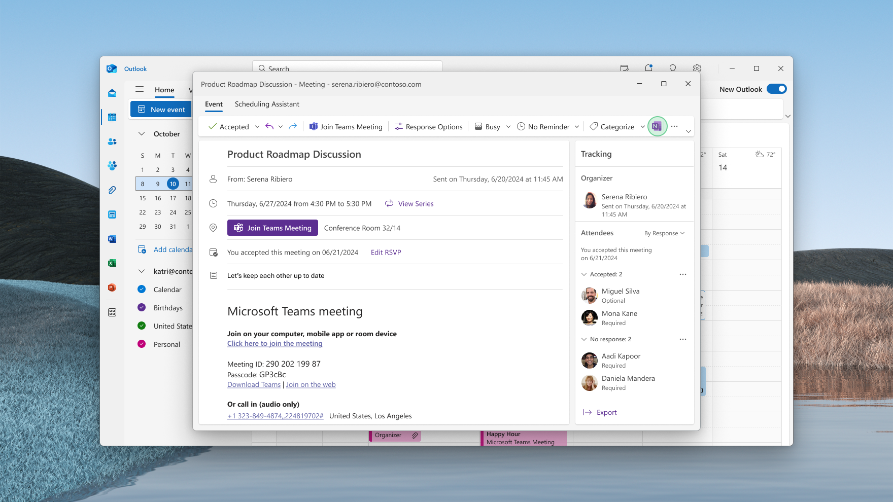 Add meeting content from Outlook into OneNote
