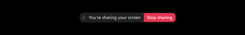 Screenshot of the minimized Presenter toolbar when screensharing in Microsoft Teams.