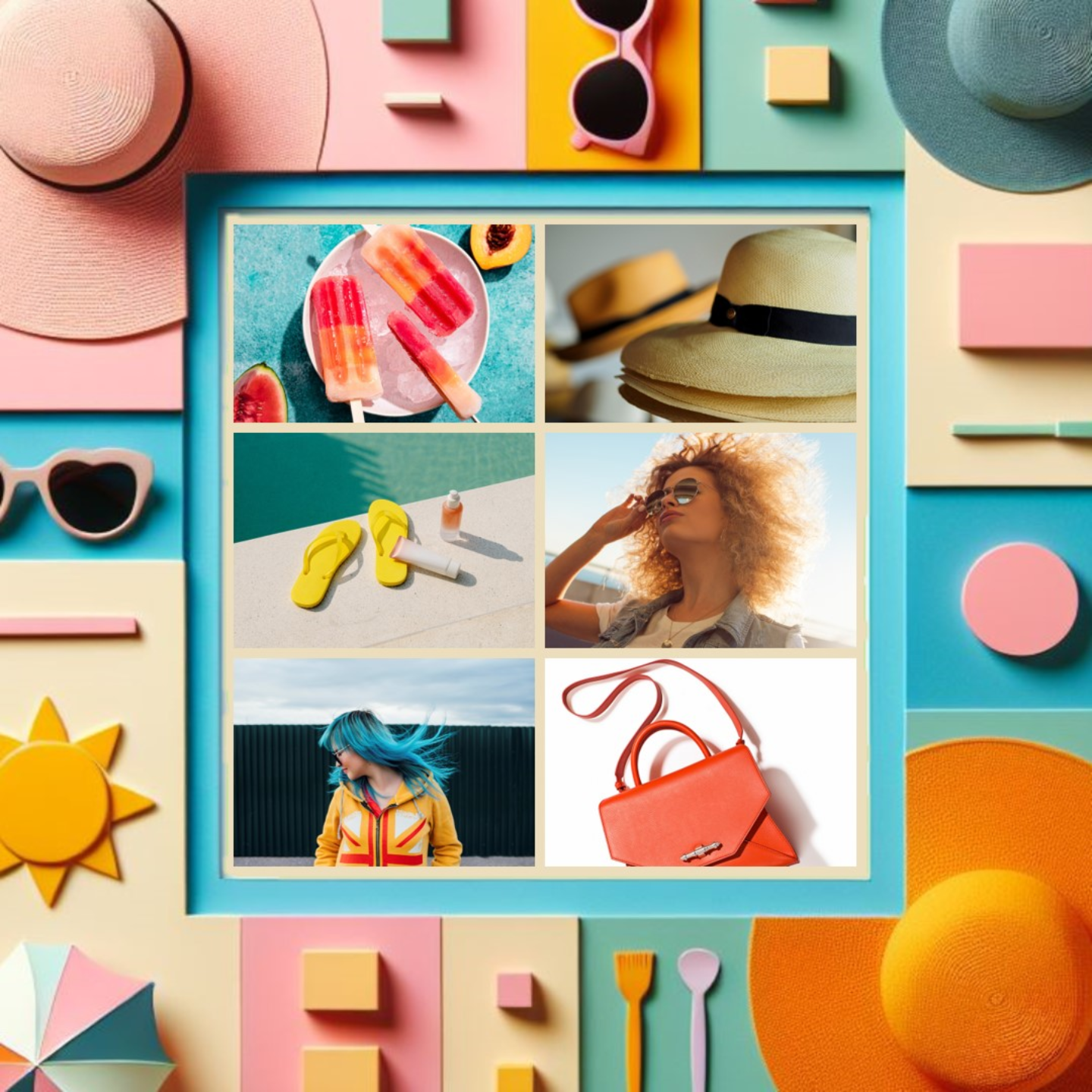 Fashion-inspired collage and frame